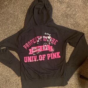 Pink medium “ University of Pink” full zip hoodie